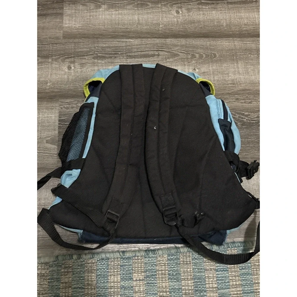 MTV Blue Backpack 16 Inch Vintage Rare Kids Unisex Bag Stains